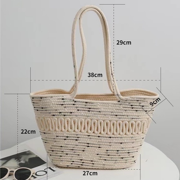 Woven bag summer bag multicolored bag beach vibes cruise - Picture 5 of 6